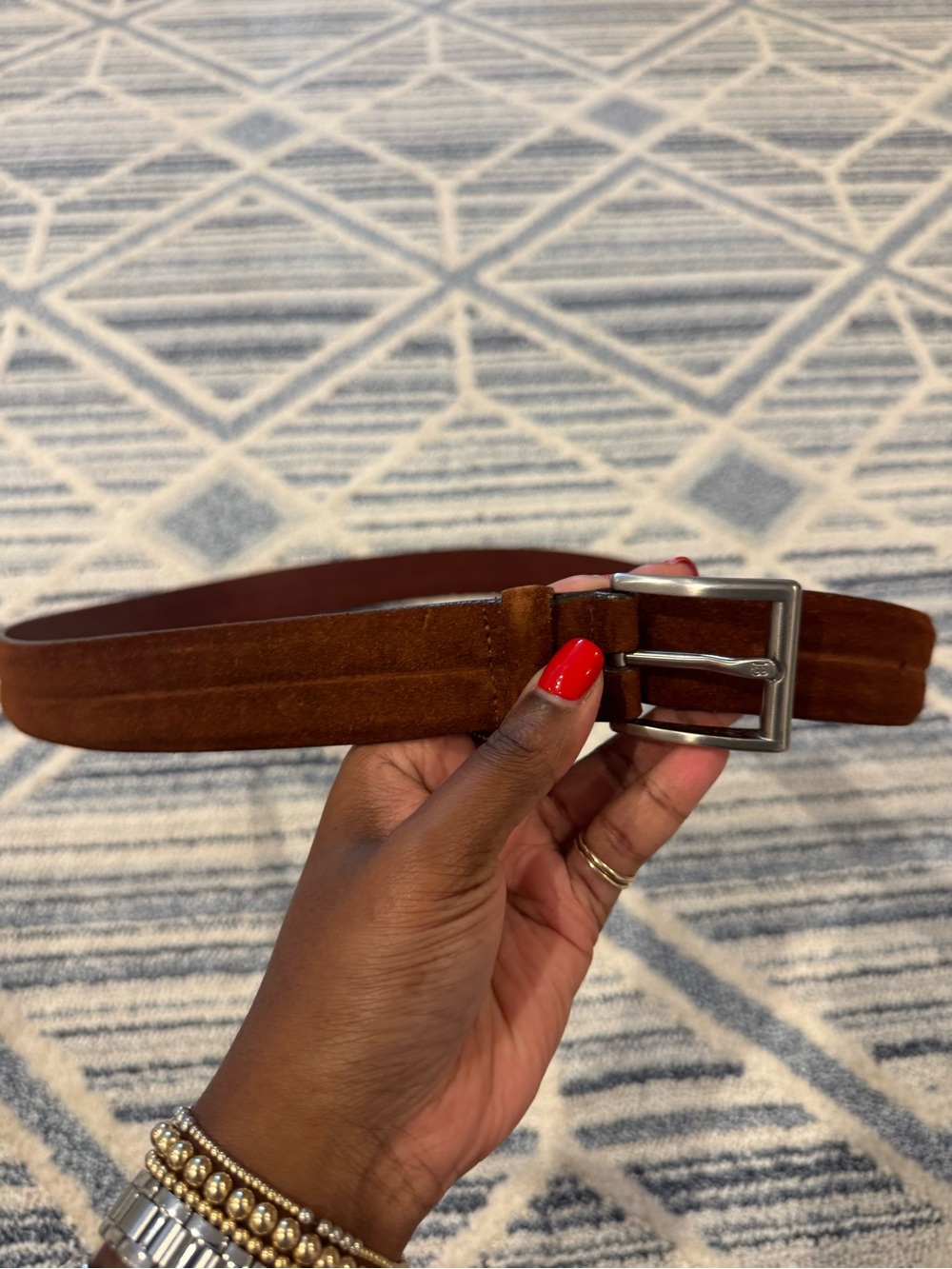 Men's Brown Suede Belt
